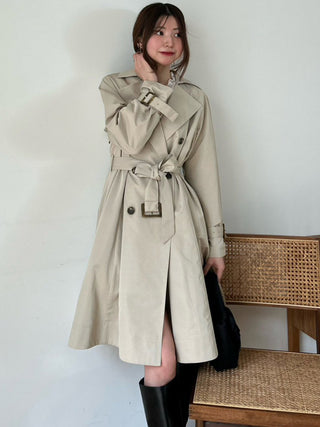 Flared Mid-Length Trench Coat