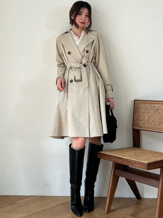 Flared Mid-Length Trench Coat