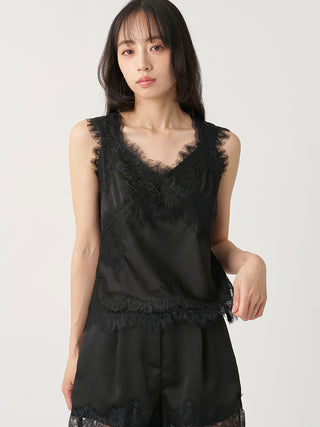 Lace-Trim Satin Camisole