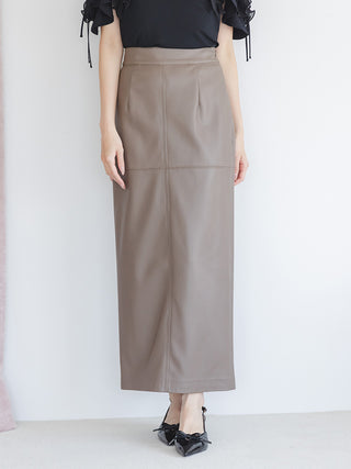 Stretch Faux Leather Pencil Skirt