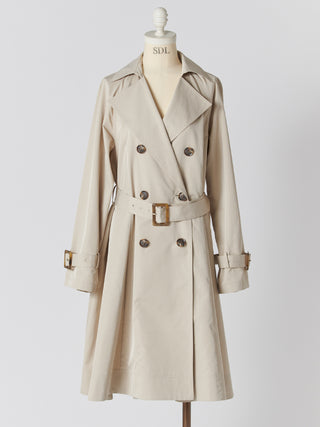 Flared Mid-Length Trench Coat