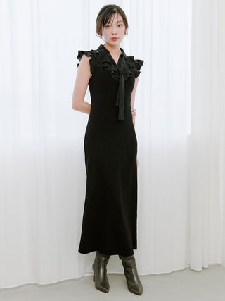 Sustainable Frill Collar Layered Dress