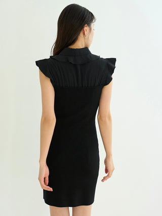 Sustainable Frill Collar Layered Mini Dress