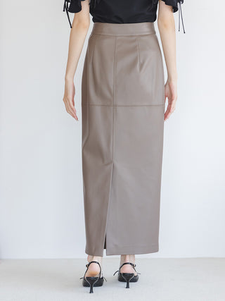 Stretch Faux Leather Pencil Skirt