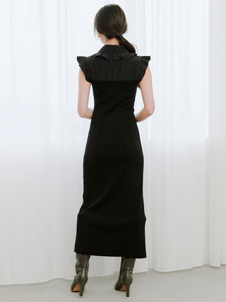 Sustainable Frill Collar Layered Dress