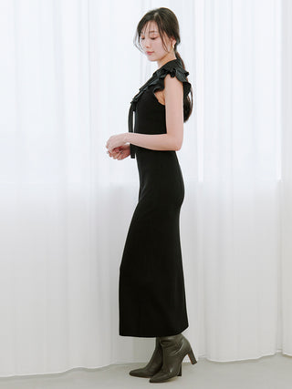 Sustainable Frill Collar Layered Dress