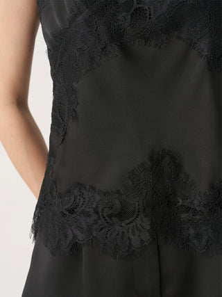 Lace-Trim Satin Camisole