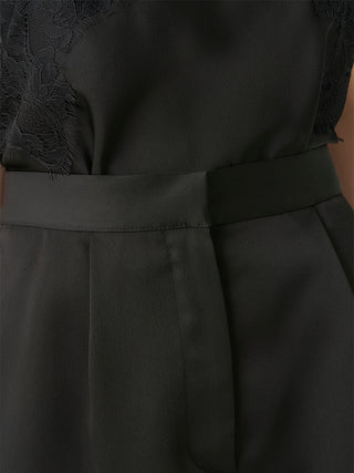 Lace-Trim Satin Shorts