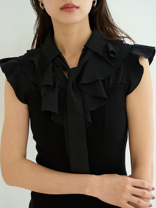 Sustainable Frill Collar Layered Mini Dress