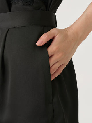 Lace-Trim Satin Shorts