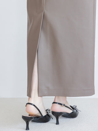 Stretch Faux Leather Pencil Skirt