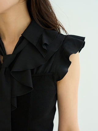 Sustainable Frill Collar Layered Mini Dress