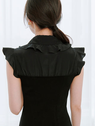 Sustainable Frill Collar Layered Dress