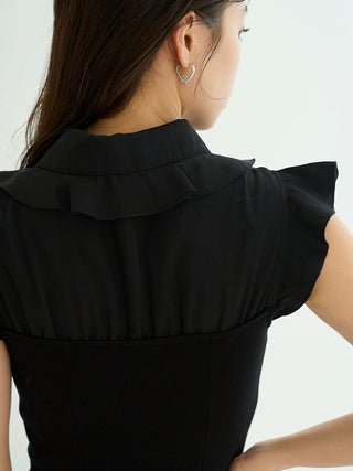 Sustainable Frill Collar Layered Mini Dress