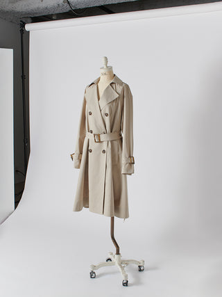 Flared Mid-Length Trench Coat