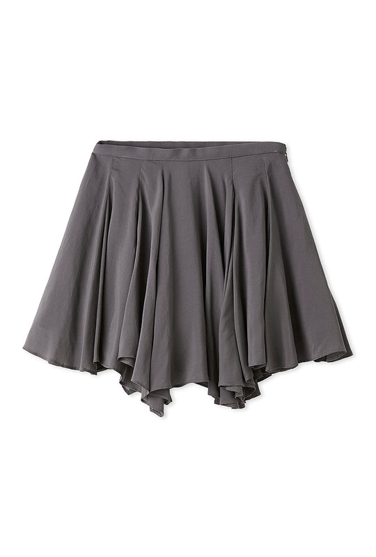 Sustainable Sheer Irregular Hem Skort in DARK GRAY, Premium Fashionable Women's Skirts & Skorts at SNIDEL USA.