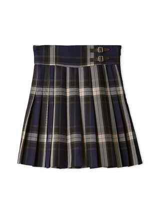 Plaid skirt with a buckle on a white background