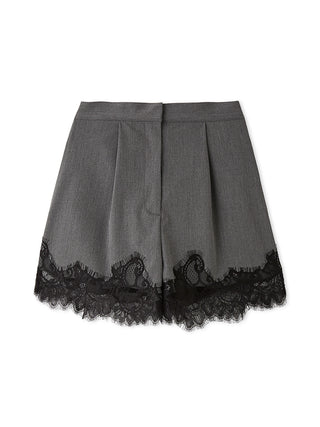 Lace-Trim Satin Shorts