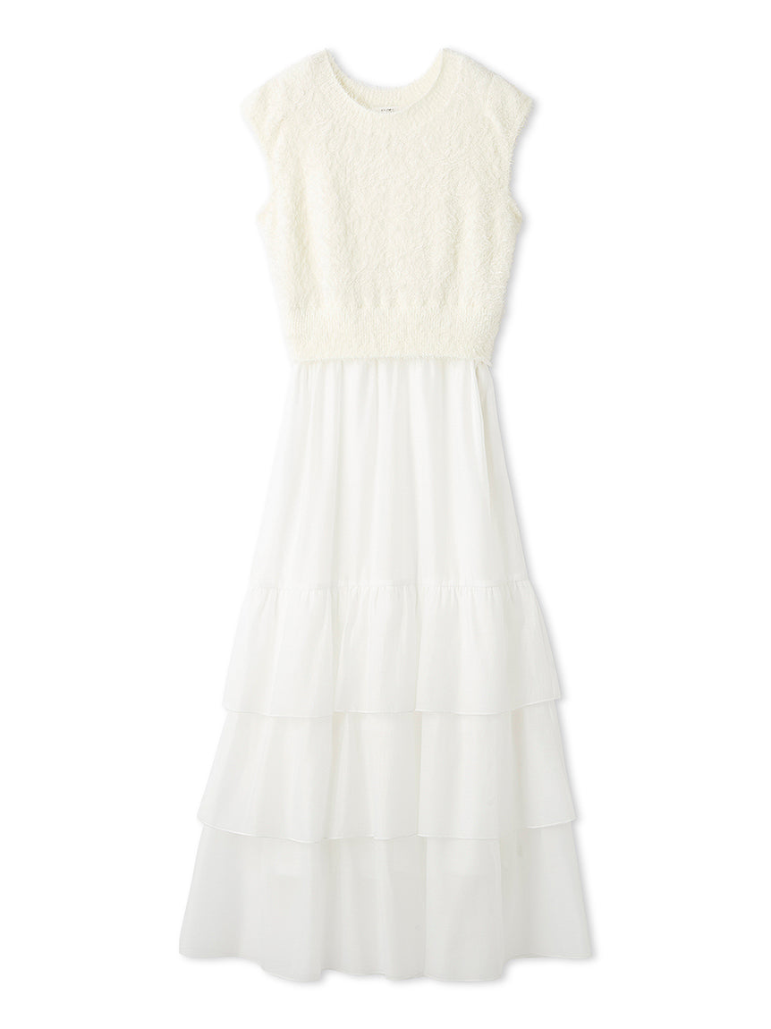 Snidel♡ Knit Combo Tiered Dress – SNIDEL