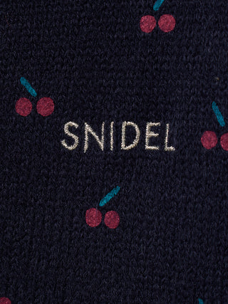 Variety Print Cropped Cardigan in Dark Navy, Premium Women's Fashionable Cardigans, Pullover at SNIDEL USA