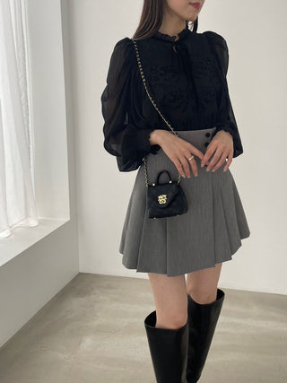 Side Pleated Skorts in gray, Premium Fashionable Women's Skirts & Skorts at SNIDEL USA