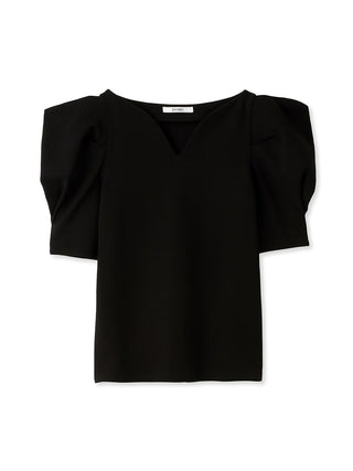 Design Puff Sleeve Tops in black, A Premium, Fashionable, and Trendy Women's Tops at SNIDEL USA