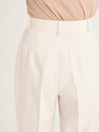  High Waist Flared Slacks in light-pink, Knit Flared Pants Premium Fashionable Women's Pants at SNIDEL USA