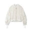 Drawstring MA-1 Semi Cropped Jacket in white, A Premium, Fashionable, and Trendy Women's Tops at SNIDEL USA