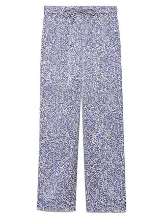  Lumiere Satin Pajama Pants in blue, Knit Flared Pants Premium Fashionable Women's Pants at SNIDEL USA