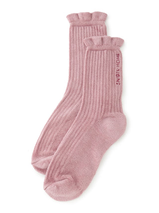 Velour Socks in pink, A Collection of Luxury Women's Loungewear at SNIDEL USA