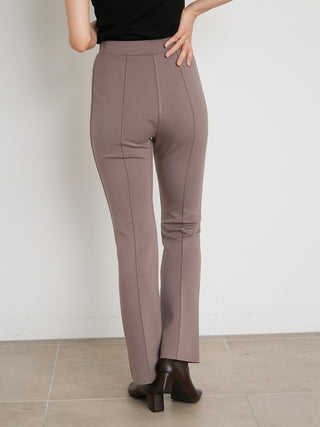 Cut Semi Flared Pants in mocha, Knit Flared Pants Premium Fashionable Women's Pants at SNIDEL USA