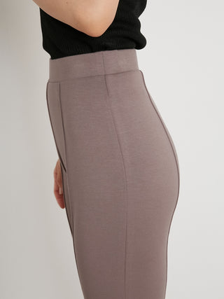  Cut Semi Flared Pants in mocha, Knit Flared Pants Premium Fashionable Women's Pants at SNIDEL USA