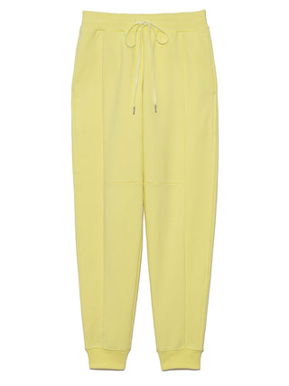 Simple Women's Sweatpants in yellow, Knit Flared Pants Premium Fashionable Women's Pants at SNIDEL USA