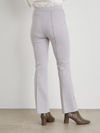 Warm-Lined Flared Pants in gray, Knit Flared Pants Premium Fashionable Women's Pants at SNIDEL USA