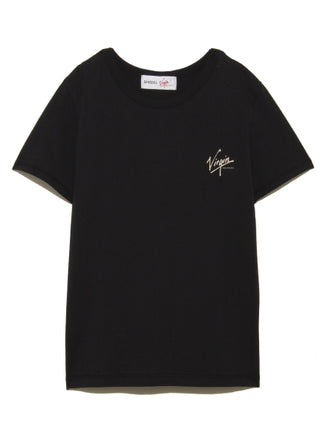  SNIDEL ft.Virgin RECORDS Relaxed Tee Top in black, Premium Fashionable Women's Tops Collection at SNIDEL USA