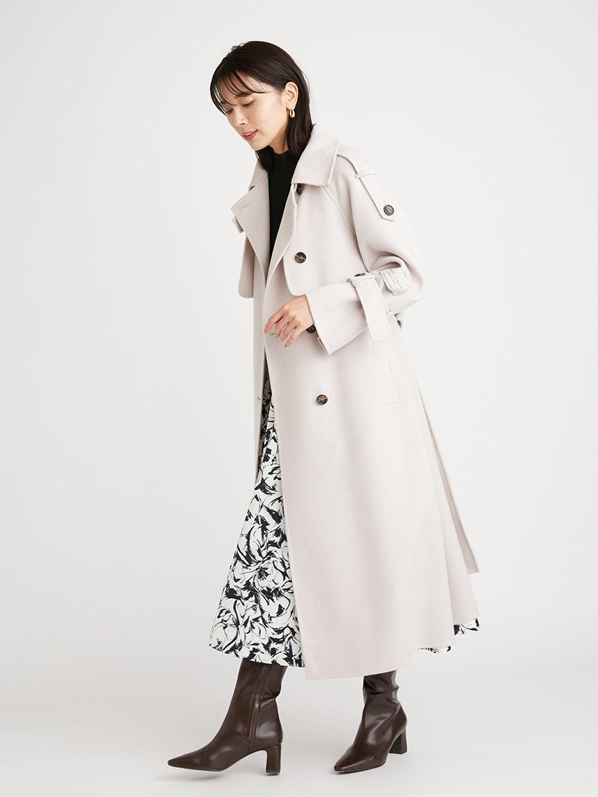 Scale Cashmere Stand Collar Coat