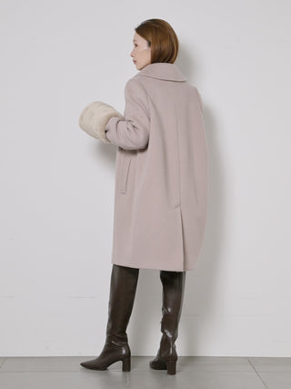 Fur Sleeve Midi Coat