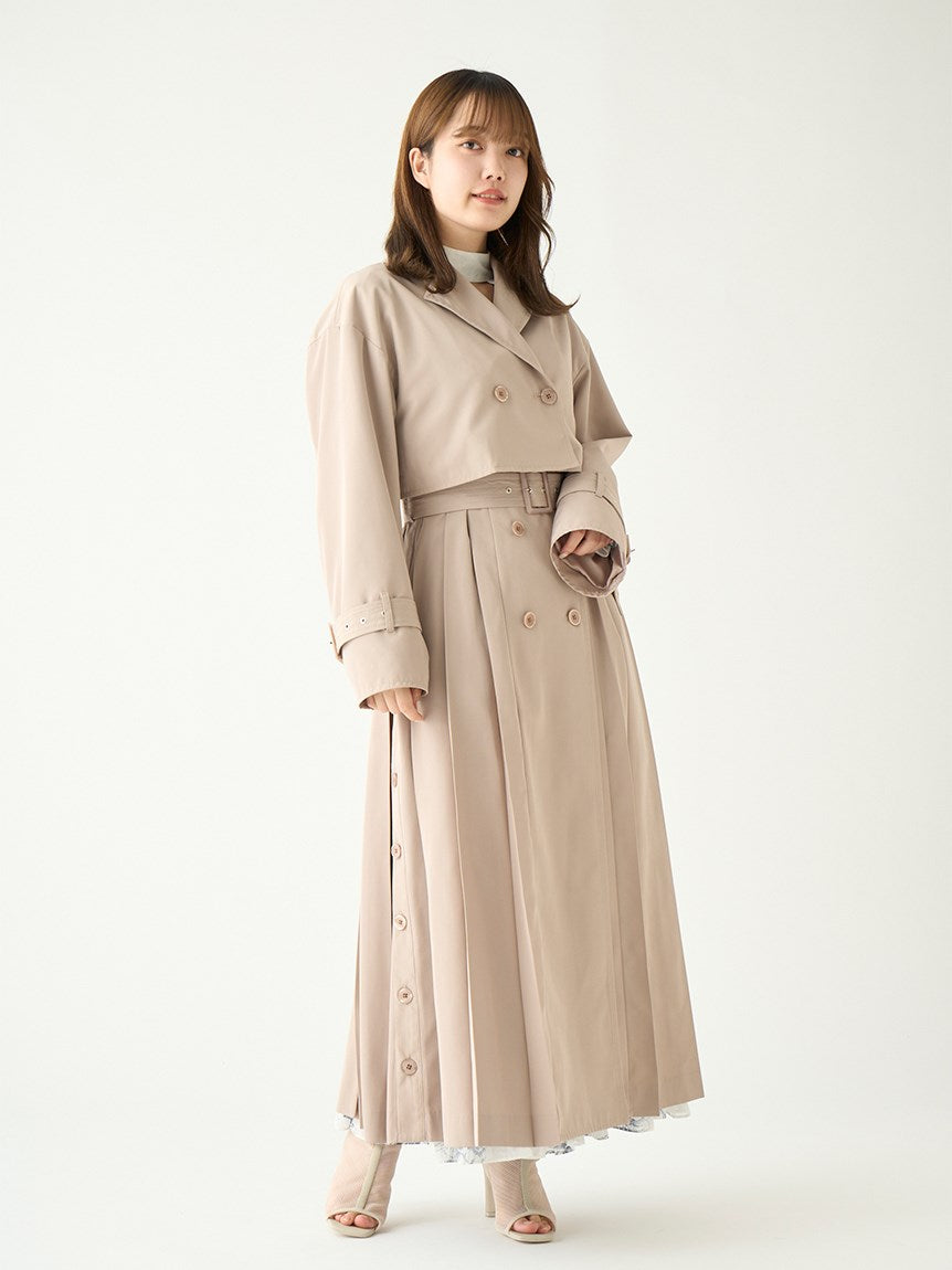 3way Pleated Trench