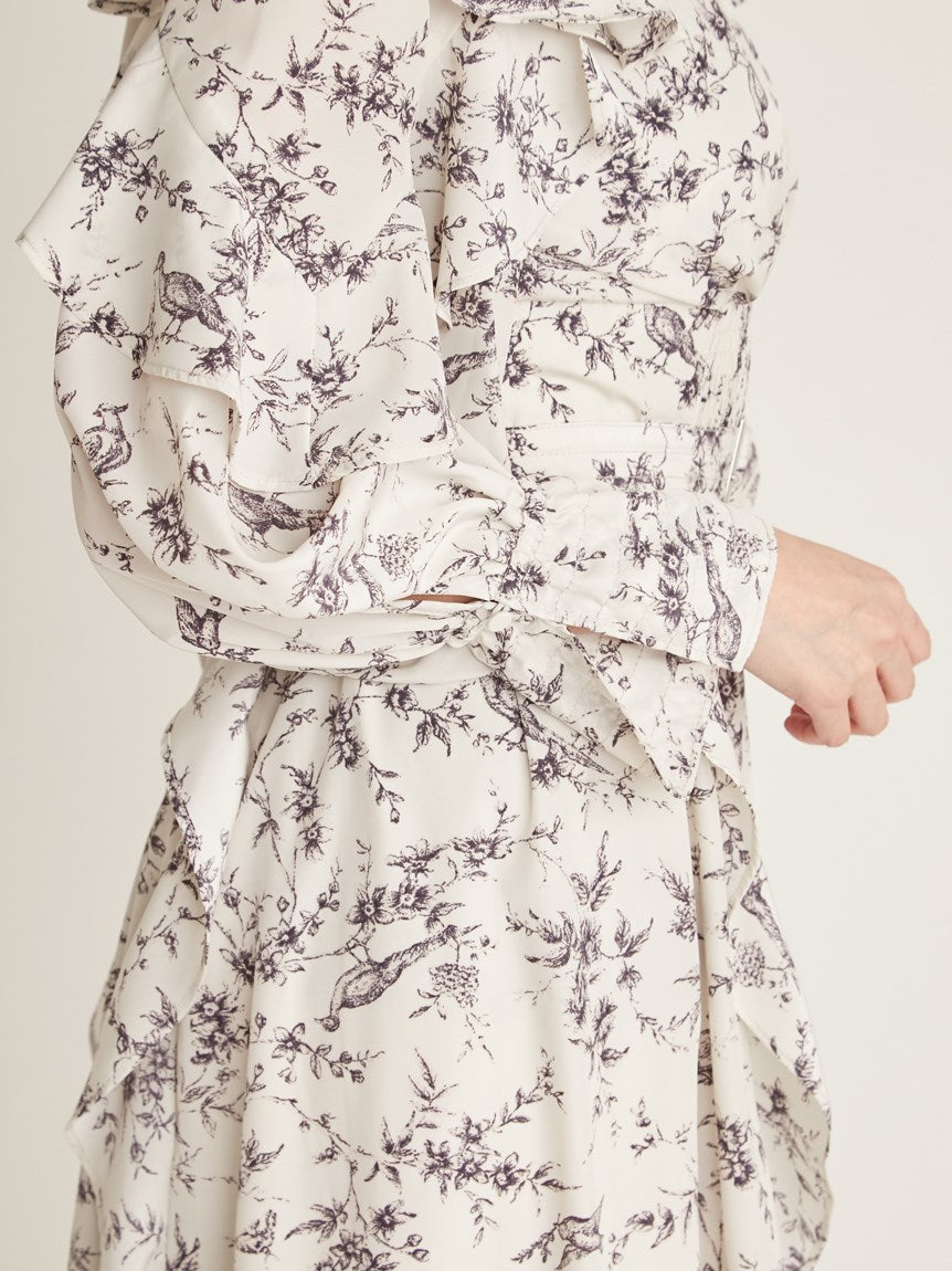 Frill Printed Floral Dress – SNIDEL Frill Printed Floral Dress – SNIDEL