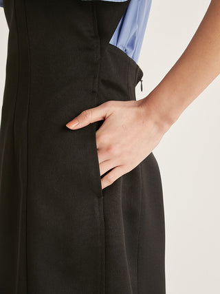  Cutting Cami Mini Dress in black, premium women's dress at SNIDEL USA