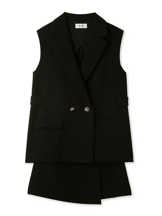 Vest and Skirt Coordinates Set in black, premium women's dress at SNIDEL USA