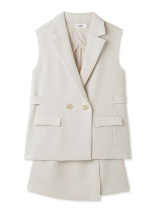 Vest and Skirt Coordinates Set in ivory, premium women's dress at SNIDEL USA