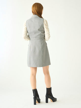 Sleeveless Vest Mini Dress in mix, premium women's dress at SNIDEL USA