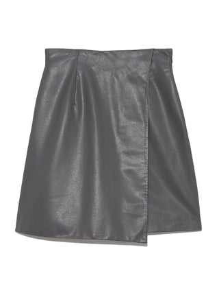  High Waist Leather Skort in navy, Premium Fashionable Women's Skirts & Skorts at SNIDEL USA