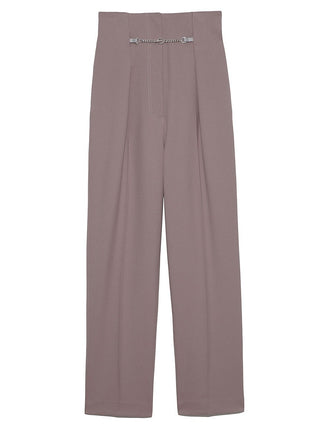   Sustainable High Waisted Pleated Pants in mocha, Knit Flared Pants Premium Fashionable Women's Pants at SNIDEL USA