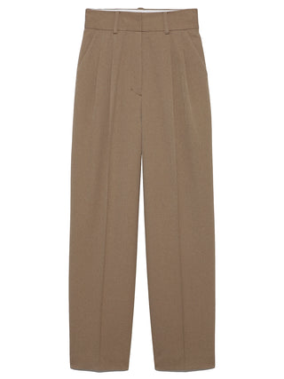 Tapered High Waist Tuck Pants in mocha, Knit Flared Pants Premium Fashionable Women's Pants at SNIDEL USA