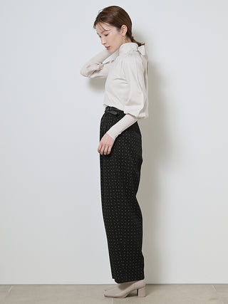 Tapered High Waist Tuck Pants in black, Knit Flared Pants Premium Fashionable Women's Pants at SNIDEL USA