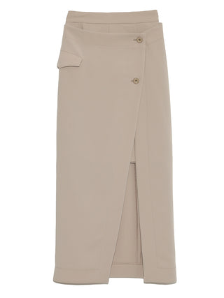  2WAY Wrap Skort & Maxi Skirt in mocha, Premium Fashionable Women's Skirts & Skorts at SNIDEL USA