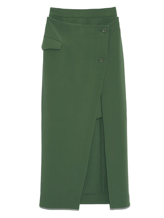  2WAY Wrap Skort & Maxi Skirt in green, Premium Fashionable Women's Skirts & Skorts at SNIDEL USA