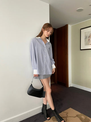  Mid Rise Mini Skirt in gray, Premium Fashionable Women's Skirts & Skorts at SNIDEL USA